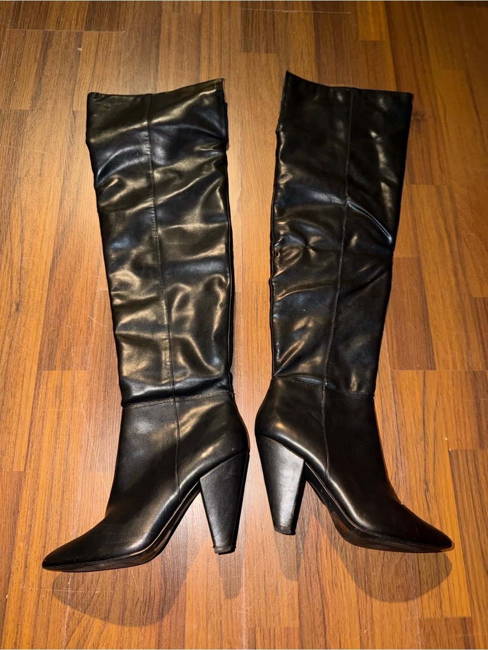 Aldo Black Over-the-Knee Pointed Toe Heel Boots
